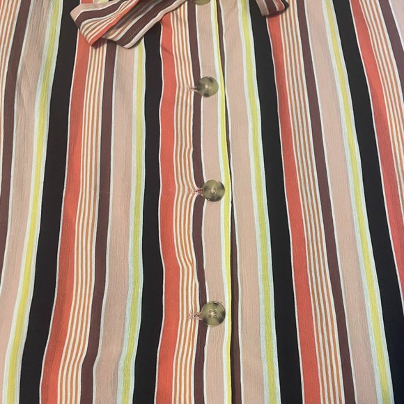 Striped Buttoned Midi Maxi Skirt - Picture 3 of 4